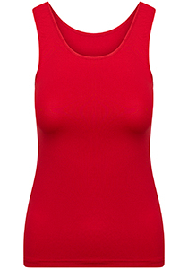 RJ Bodywear Pure Color dames top (1-pack), hemdje met brede banden, donkerrood