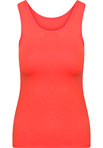 RJ Bodywear Pure Color dames top (1-pack), hemdje met brede banden, koraal