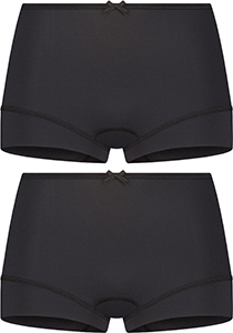 RJ Bodywear Pure Color dames extra comfort short (2-pack), zwart