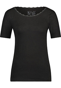 RJ Bodywear Thermo dames T-shirt kant (1-pack), zwart