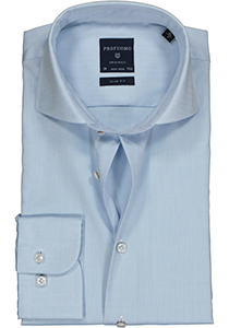Profuomo Originale slim fit overhemd, mouwlengte 72 cm, twill, lichtblauw