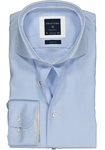 Profuomo Originale slim fit overhemd, 2-ply twill, lichtblauw (contrast) 