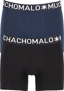 Muchachomalo Light Cotton boxershorts (2-pack), heren boxers normale lengte, blauw en zwart