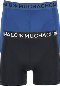 Muchchomalo microfiber boxershorts (2-pack), heren boxers normale lengte, zwart en blauw