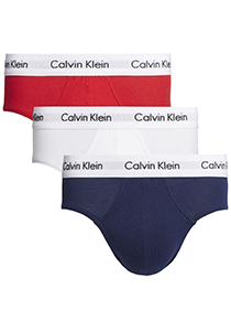 Calvin Klein Hipster Briefs (3-pack), heren slips, rood, wit, blauw
