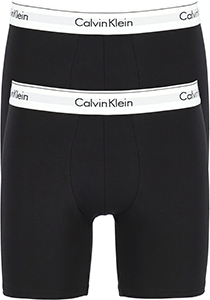 Calvin Klein Modern Cotton boxer brief (2-pack), heren boxers lang, zwart