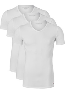 Tommy Hilfiger Cotton stretch T-shirts (3-pack), heren T-shirts V-hals, wit