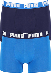Puma Basic Boxer heren (2-pack), licht- en donkerblauw