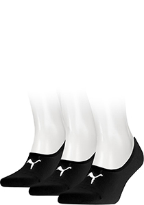 Puma Footie Unisex (3-pack), unisex onzichtbare sokken, zwart