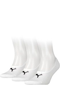 Puma Footie Unisex (3-pack), unisex onzichtbare sokken, wit