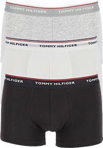 Tommy Hilfiger low rise trunk (3-pack), lage heren boxers kort, zwart, wit, grijs