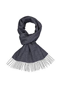 Profuomo heren sjaal, geweven wol met kasjmier, blauw met grijs vissengraad (tweed)