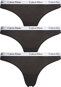 Calvin Klein dames strings (3-pack), zwart
