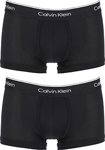 Calvin Klein Pro micro low rise trunks (2-pack), microfiber lage heren boxers kort, zwart