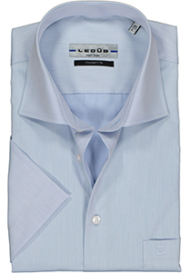 Ledub modern fit overhemd, korte mouw, lichtblauw twill 