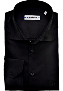 Ledub modern fit overhemd, zwart