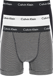 Calvin Klein trunks (3-pack), heren boxers normale lengte, zwart, wit en gestreept