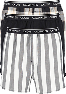 Calvin Klein Woven Boxers Slim Fit (3-pack), wijde boxers katoen, zwart en geruit