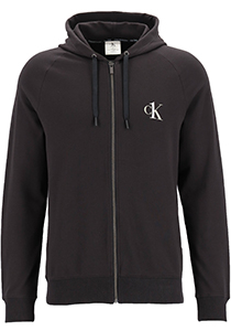 Calvin Klein CK ONE lounge hoodie, heren sweatvest met rits en capuchon, middeldik, zwart