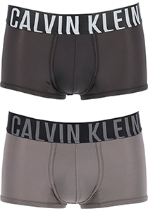 Calvin Klein INTENSE POWER Micro low rise trunk (2-pack), microfiber heren boxer kort, zwart en grijs