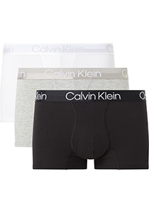Calvin Klein Trunk (3-pack), heren boxers normale lengte, zwart, wit, grijs