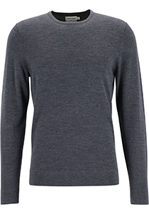 Calvin Klein trui met O-hals wol, antraciet grijs melange