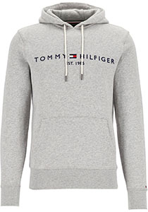 Tommy Hilfiger Core Tommy logo hoody, regular fit heren sweathoodie, grijs melange