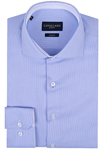 Cavallaro Napoli Pantano slim fit overhemd, dobby, blauw met wit