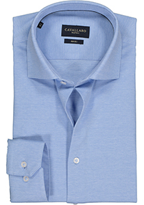 Cavallaro Napoli Ancona slim fit overhemd, tricot, lichtblauw