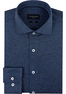 Cavallaro Napoli Cirino slim fit overhemd, tricot, donkerblauw