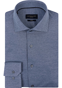 Cavallaro Napoli Piquo Shirt slim fit overhemd, tricot, petrol blauw