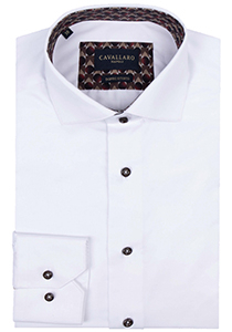 Cavallaro Napoli Faustuo slim fit overhemd, twill, wit