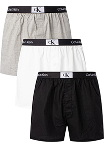 Calvin Klein Woven Boxers (3-pack), heren boxers wijd katoen, multicolor