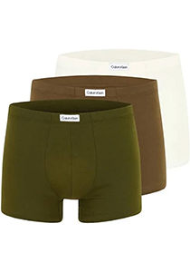 Calvin Klein heren boxers normale lengte (3-pack), ecru, bruin, olijfgroen