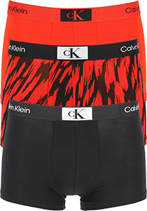 Calvin Klein heren boxers normale lengte (3-pack), tijgerstreep, zwart, rood