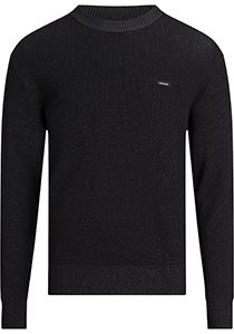 Calvin Klein heren pullover katoenmengsel, Two Tone Texture Sweater, zwart