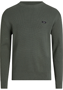 Calvin Klein heren pullover katoenmengsel, Two Tone Texture Sweater, groen