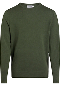 Calvin Klein heren pullover wol, Merino Crew Neck Sweater, groen