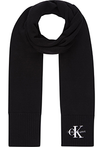 Calvin Klein sjaal, monologo embroidered scarf, zwart