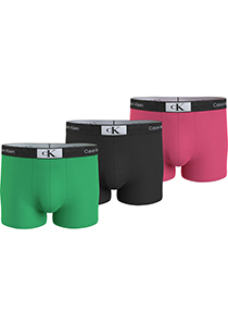 Calvin Klein heren boxers normale lengte (3-pack), groen, zwart en roze