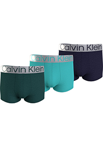 Calvin Klein Trunk (3-pack), heren boxers normale lengte, groen, zeegroen, donkerblauw