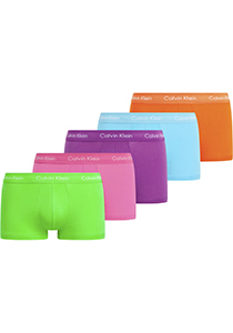 Calvin Klein Trunk (5-pack), heren boxers normale lengte, lime, roze, paars, lichtblauw, oranje