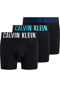 Calvin Klein Boxer Briefs (3-pack), heren boxers extra lang, zwart met gekleurde tailleband