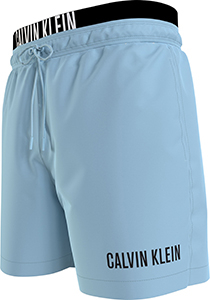 Calvin Klein Medium Drawstring double waistband swimshort, heren zwembroek, lichtblauw