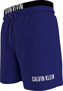 Calvin Klein Medium Drawstring double waistband swimshort, heren zwembroek, donker kobaltblauw