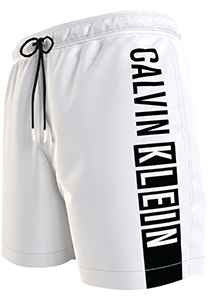 Calvin Klein Medium Drawstring swimshort, heren zwembroek, wit dessin