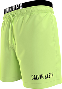 Calvin Klein Medium Drawstring double waistband swimshort, heren zwembroek, citroengeel