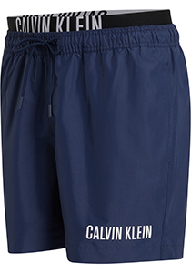 Calvin Klein Medium Drawstring double waistband swimshort, heren zwembroek, navy blauw
