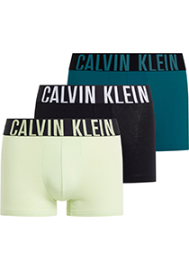 Calvin Klein Trunk (3-pack), heren boxers normale lengte, zwart, zeegroen, limegroen