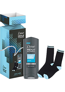 Dove Men+Care Clean Comfort Daily Care Body Wash & Socks Gift Set for Men